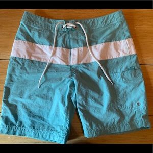 J. Crew Teal Board Shorts with Drawstring